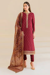 Baroque Luxury chiffo  Unstitch 3pc suit
