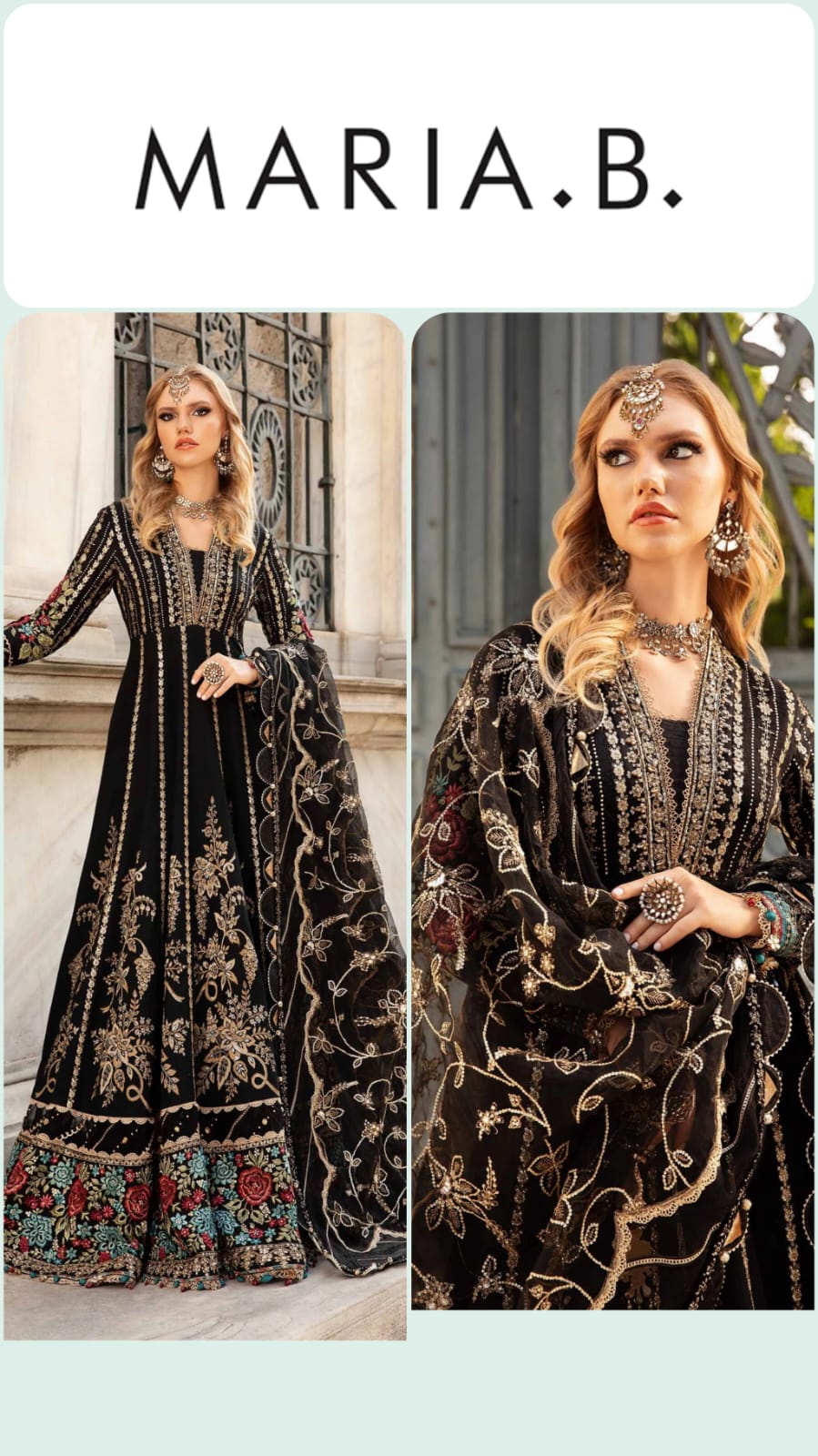 Maria B Exclusive Cotton Unstitched 3pc Black