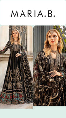 Maria B Exclusive Cotton Unstitched 3pc Black