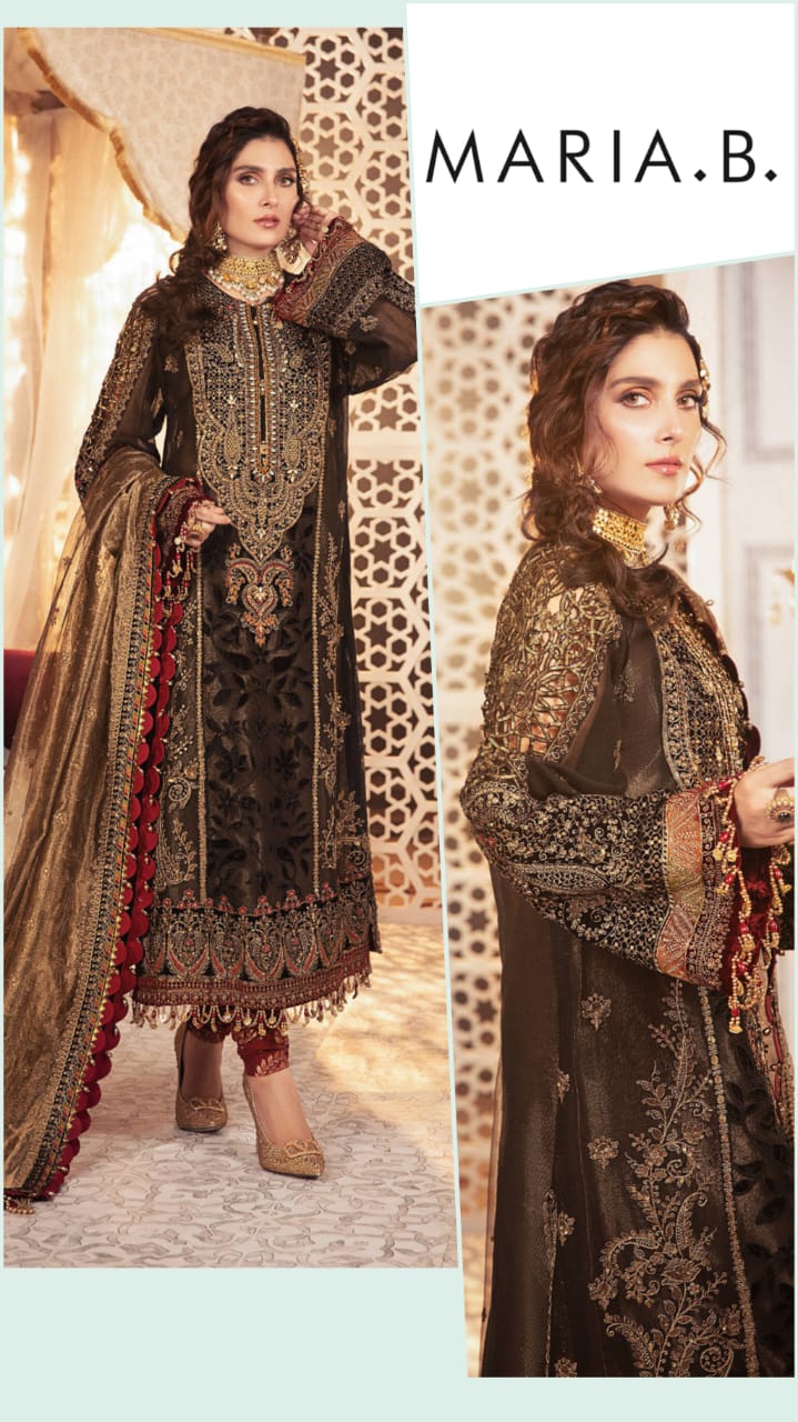 Maria B Exclusive Cotton Unstitched 3pc Black