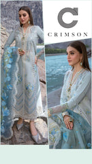 Crimson Exclusive Cotton Unstitched 3pc Sku Blue