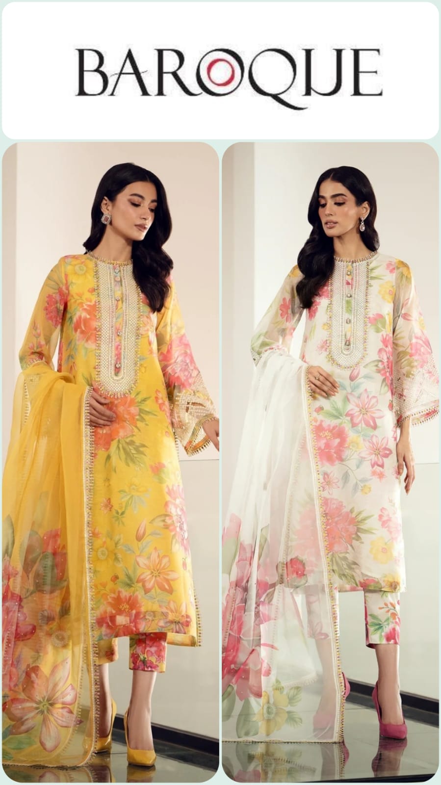 Baroque Lawn Printed Unstitched 3pc Mustard