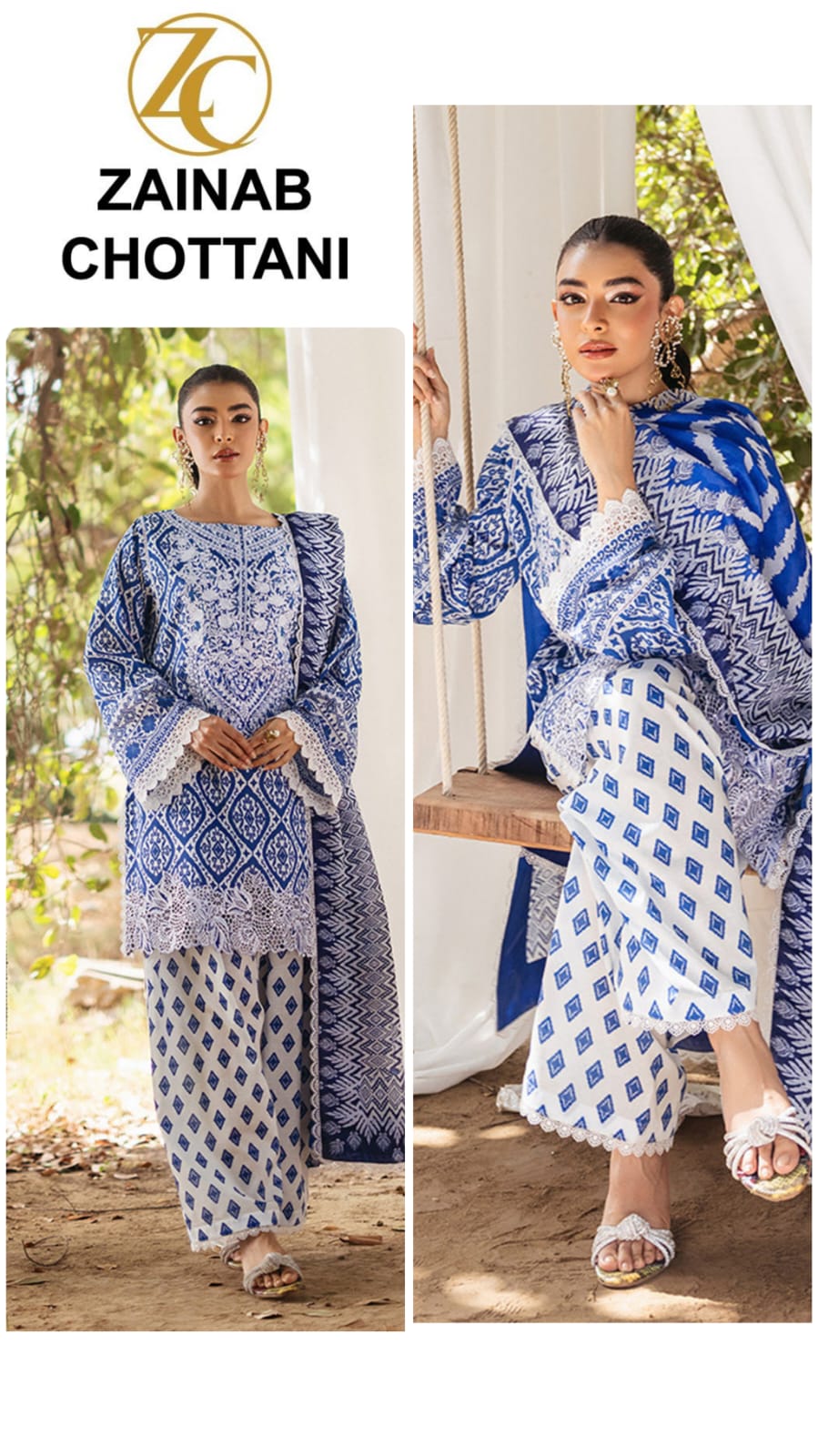 Zainab Chottani Lawn Unstitched 3pc D-10