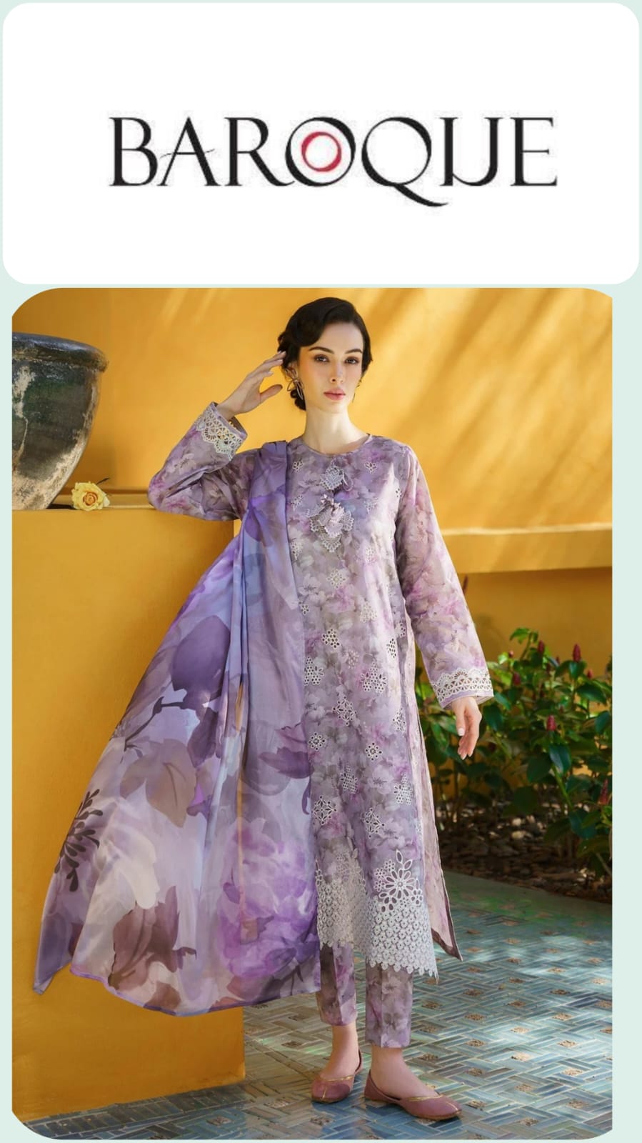 Baroque Printed Unstitched 3pc