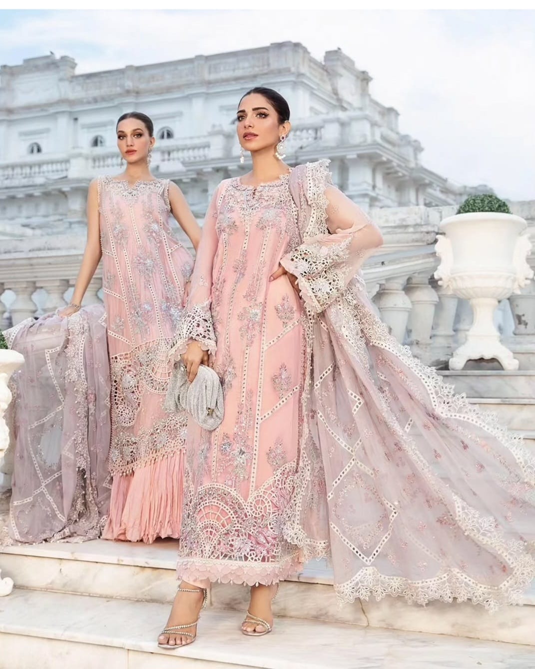 Maria B Exclusive Cotton Unstitched 3pc Peach