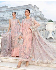 Maria B Exclusive Cotton Unstitched 3pc Peach