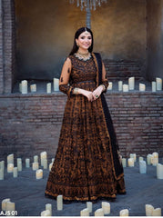 Asim jofa Luxury Net Frock 3pc Unstitch