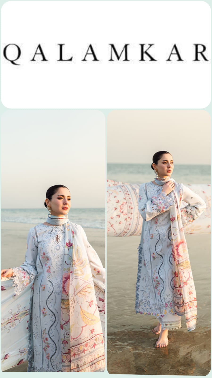 Qalamkar Exclusive Cotton Unstitch 3pc suit