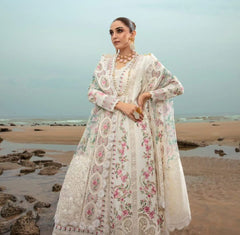 Crimson Exclusive Cotton Unstitched 3pc White