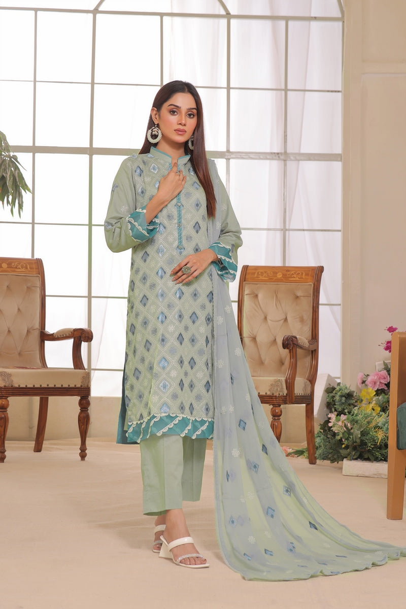 Khubsurat Embroidered Collection with Chiffon Embroidered Dupatta Design 13