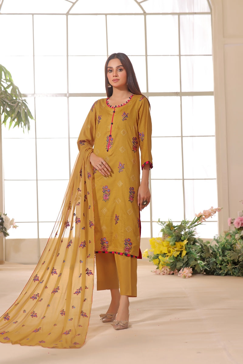 Khubsurat Embroidered Collection with Chiffon Embroidered Dupatta Design 15