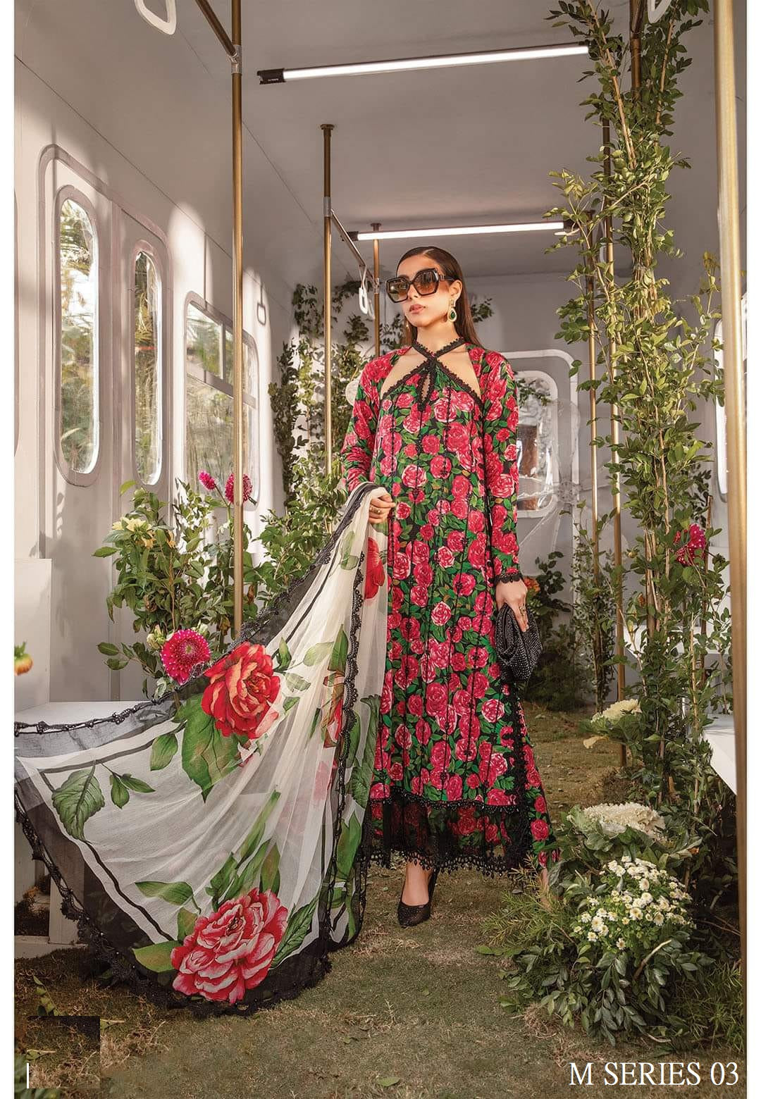 M Series – Printed & Embroidered Lawn 3pc Unstitched