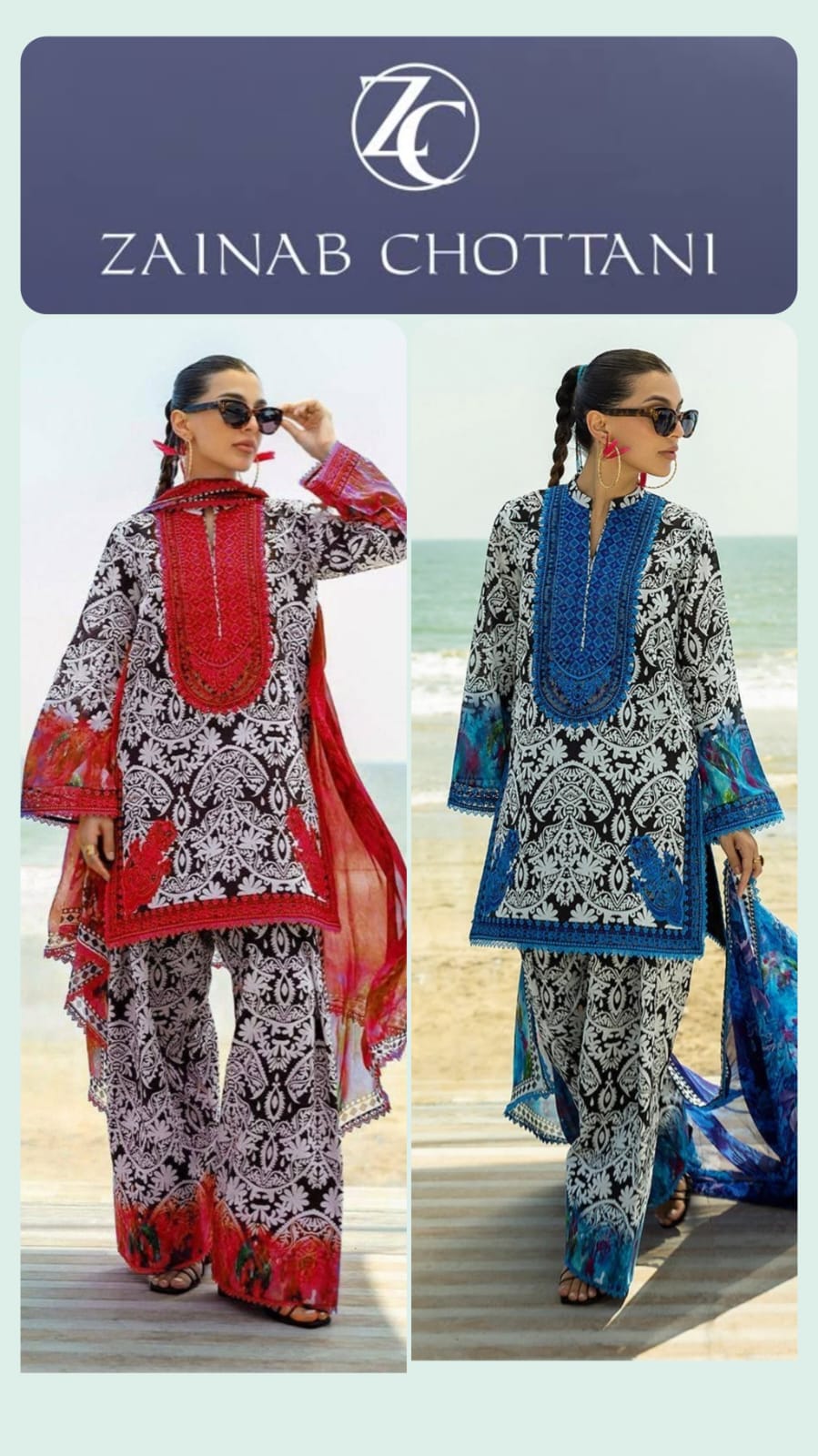 Zainab Chotani Lawn Printed Unstitch 3pc Suit