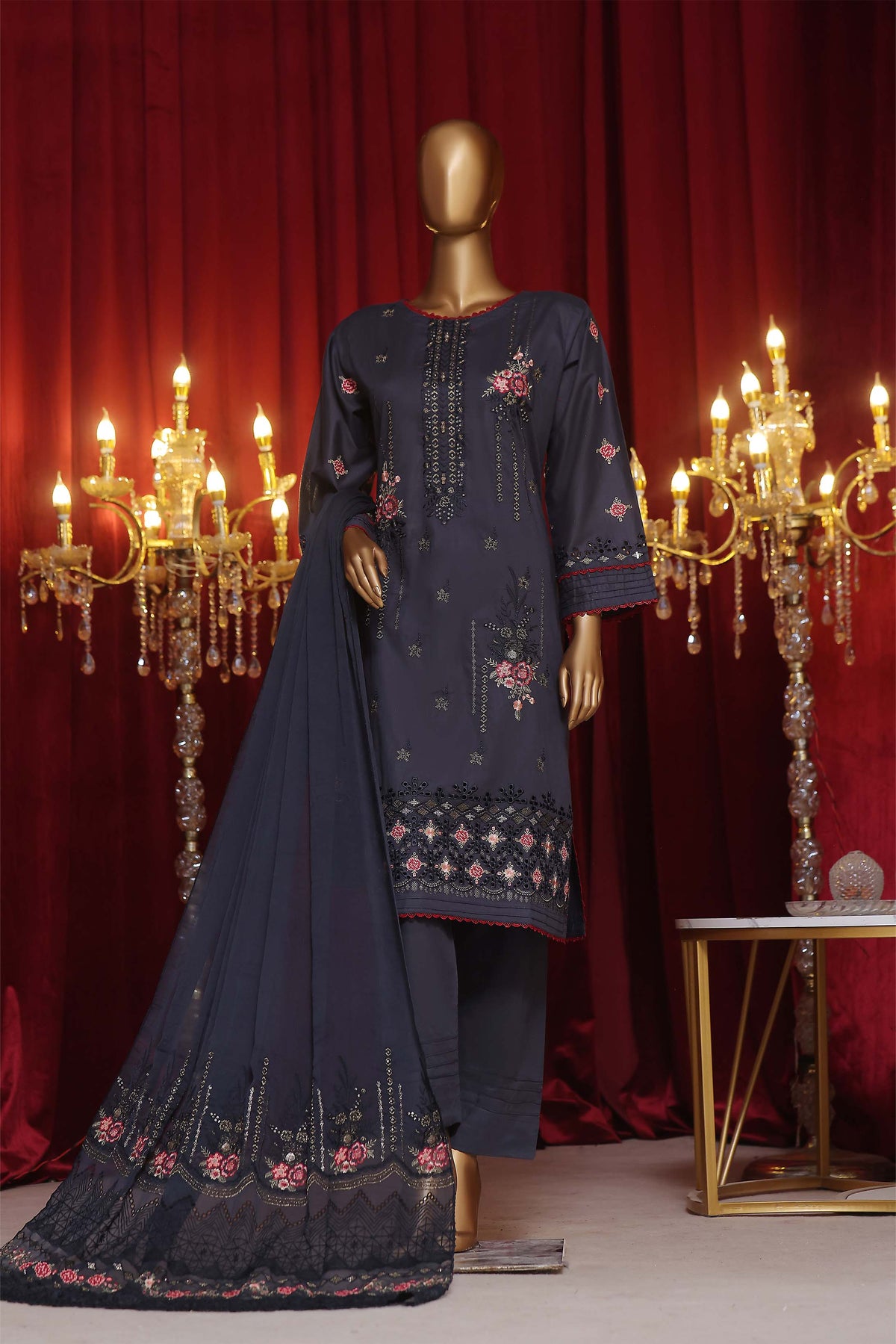 Noriza Festive Cotton Embroidered Collection D-01