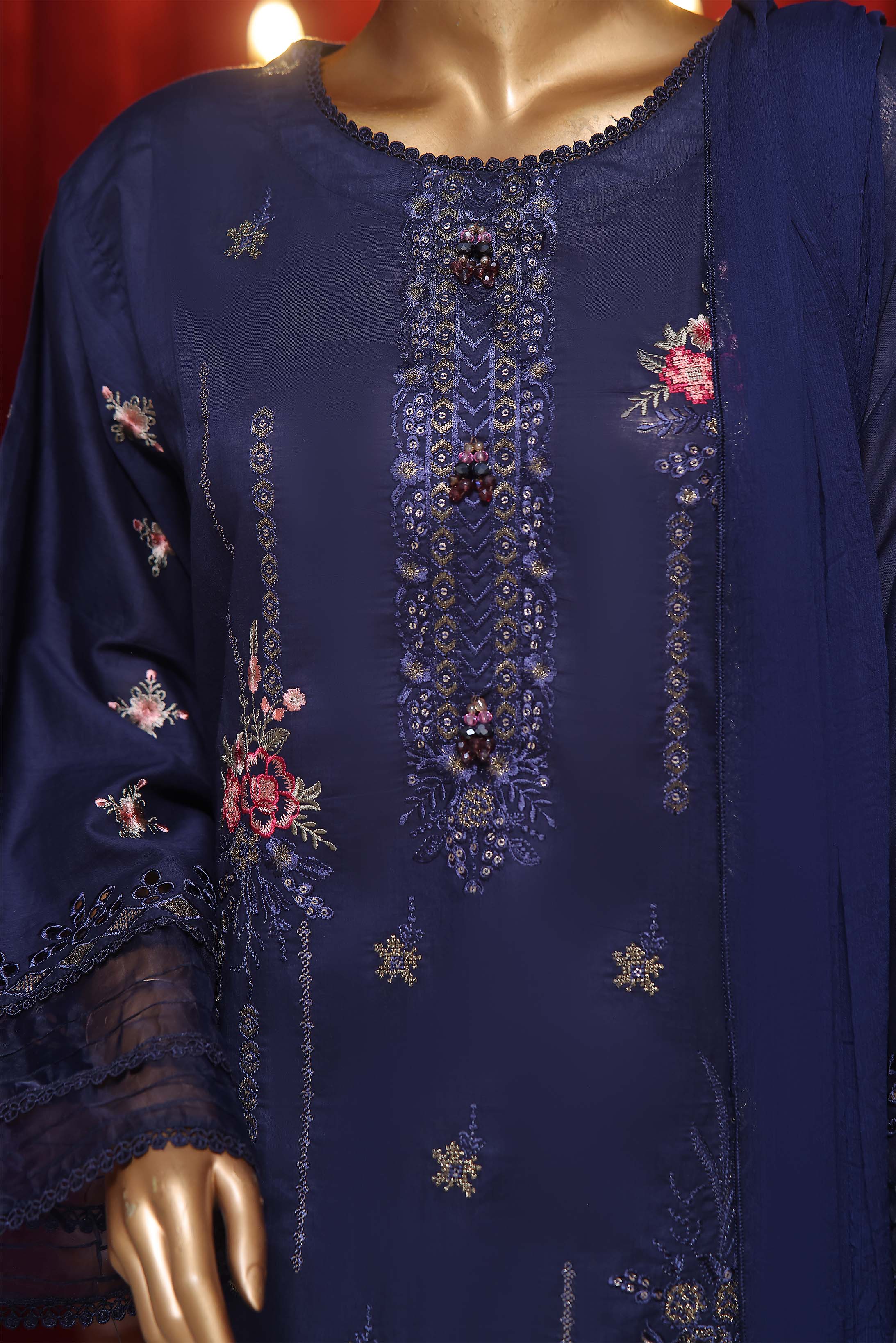 Noriza Festive Cotton Embroidered Collection D-03