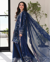 Qalamkar Exclusive Lawn Unstitch 3pc suit