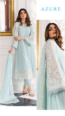 Azure Formal Chiffon Unstitched 3pc Sky Blue