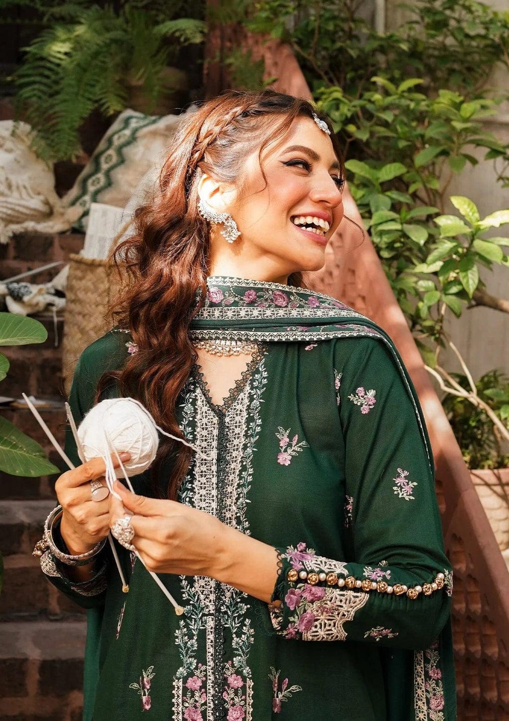 Elaf PREMIUM exclusive cotton lawn unstitch 3pc Green