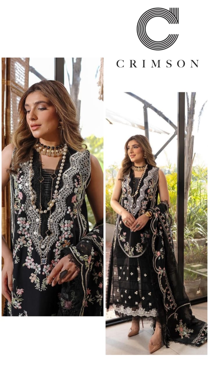 Crimson Exclusive Cotton Lawn Unstitch 3pc D-02
