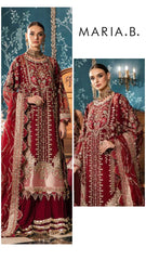 Maria b Exclusive Cotton Embroidered 3pc Maroon