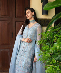 Gulaal Exclusive Chiffon Unstitched 3pc Sky Blue