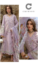 Crimson Exclusive Cotton Unstitched 3pc Light Purple