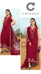 Crimson Exclusive Cotton Unstitched 3pc Maroon