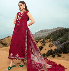 Crimson Exclusive Cotton Unstitched 3pc Maroon