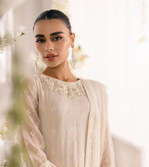 Azure Exclusive Cotton Embroidered 3pc Off White