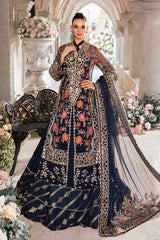 Maria B Exclusive Cotton Embroidered 3pc Navy Blue