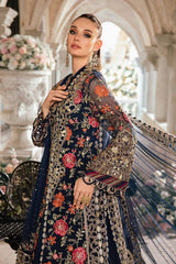 Maria B Exclusive Cotton Embroidered 3pc Navy Blue