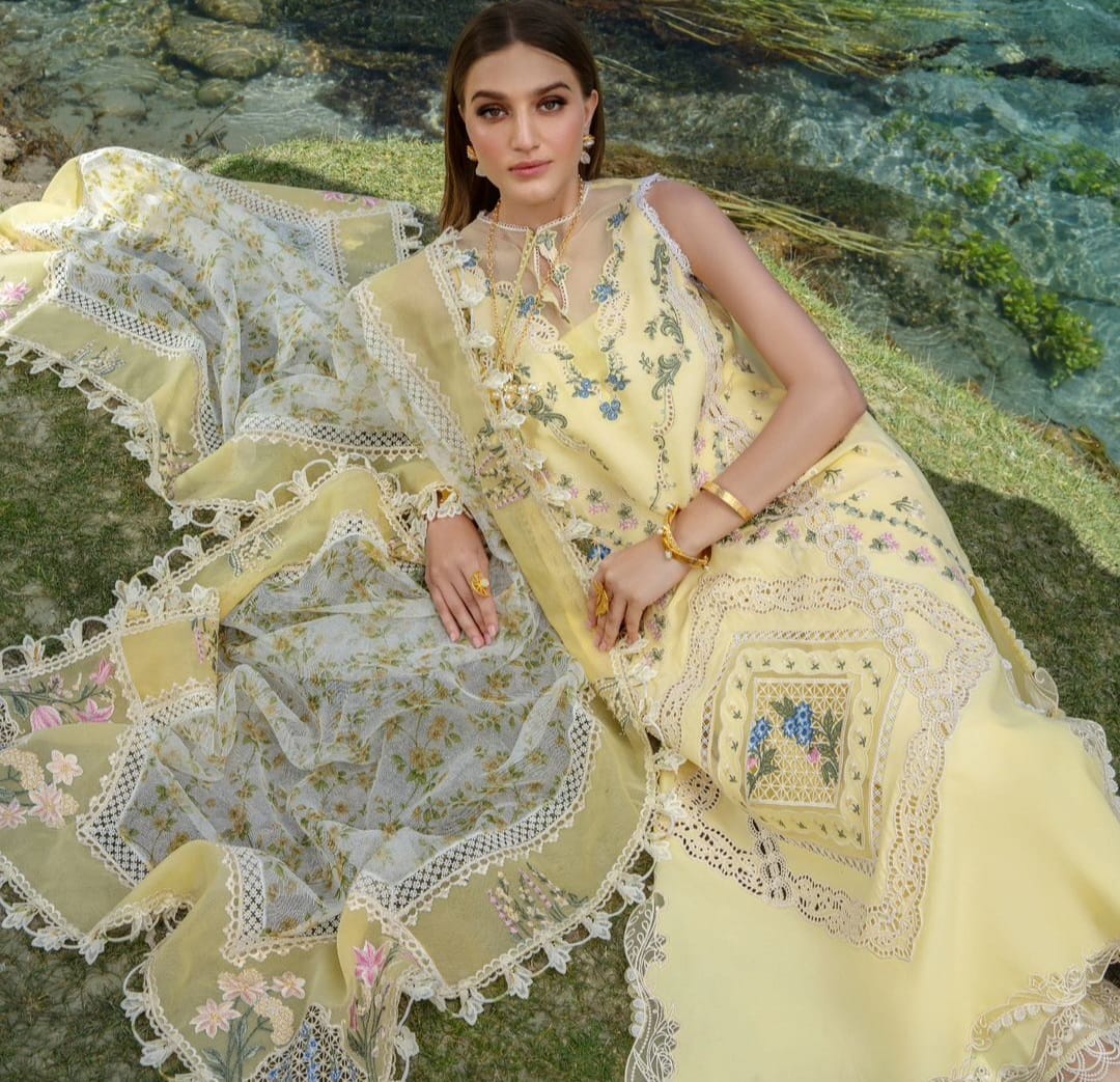 Crimson Exclusive Cotton Unstitched 3pc Lemon