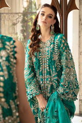 Maria B Exclusive Cotton Unstitched 3pc Dark Green