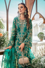 Maria B Exclusive Cotton Unstitched 3pc Dark Green