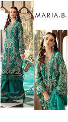 Maria B Exclusive Cotton Unstitched 3pc Dark Green