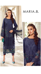 Maria B Exclusive Cotton Unstitched 3pc Navy Blue