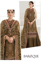 Baroque Exclusive Cotton Unstitch 3pc Mehndi