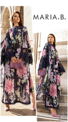 Maria B M-Series Lawn Unstitched 3pc Navy Blue