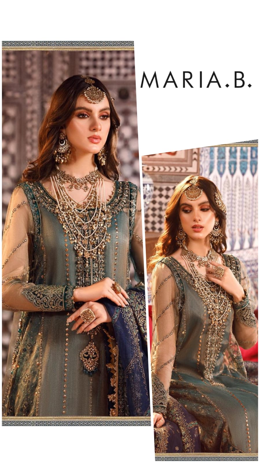 Maria B Luxury Chiffon Unstitched 3pc Green