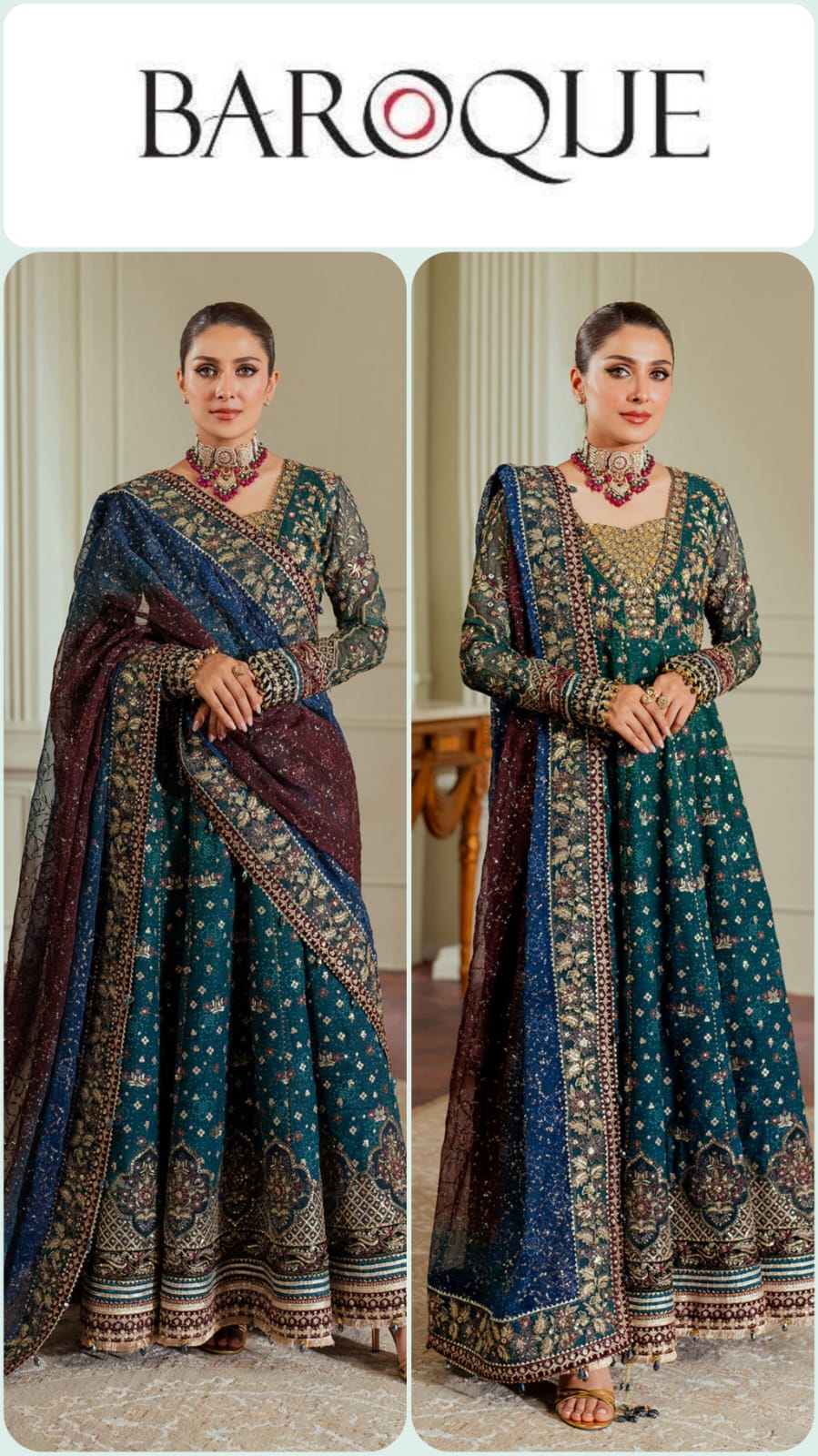 Baroque Exclusive Cotton Unstitched 3pc Navy Blue