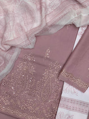 KAHF Lawn Chikankari shirt with Swiss lawn