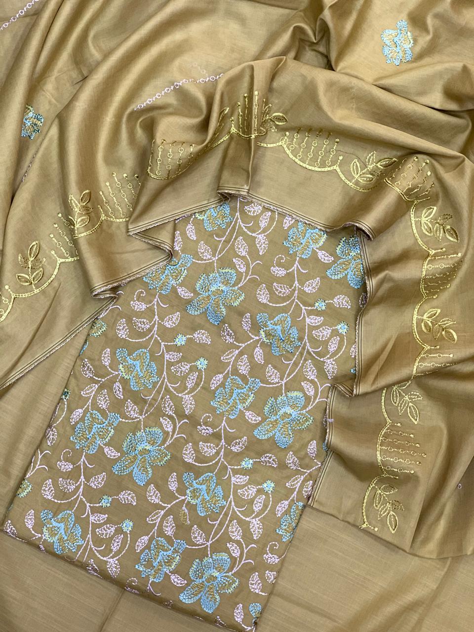 NIGAAR SLUB COTTON Embroidered Collection