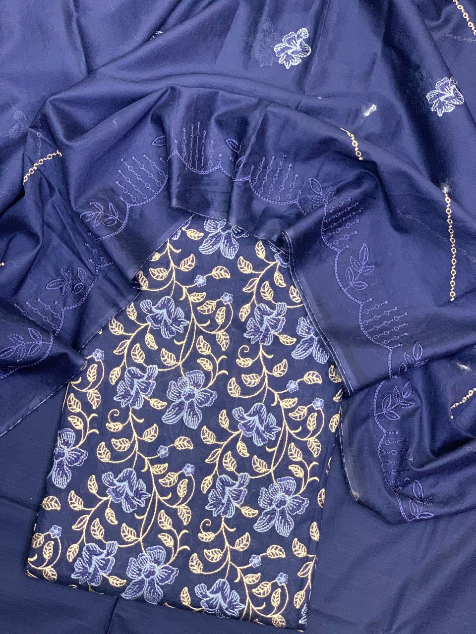 NIGAAR SLUB COTTON Embroidered Collection