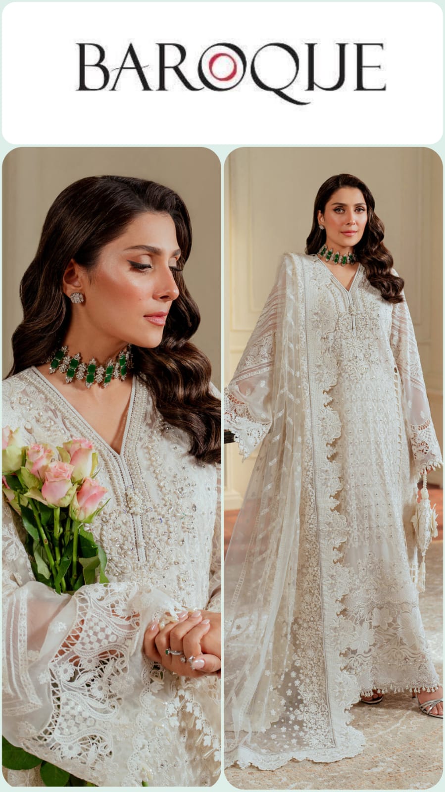 Baroque Luxury Chiffon Semistitch 3pc