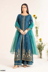 Maria B Exclusive Cotton Unstitched 3pc Colour Blue