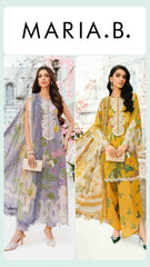 Maria B M series Unstitch 3pc Suit Colour Mustard