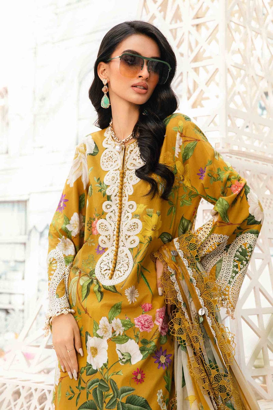 Maria B M series Unstitch 3pc Suit Colour Mustard