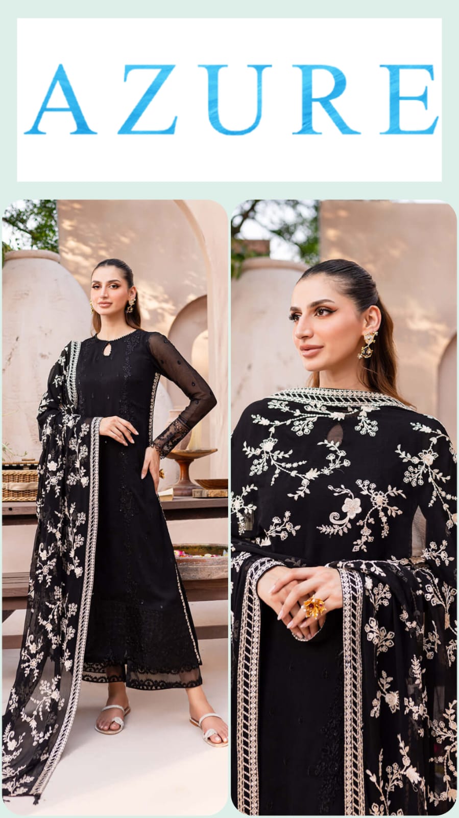 Azure Exclusive Cotton Unstitched 3pc