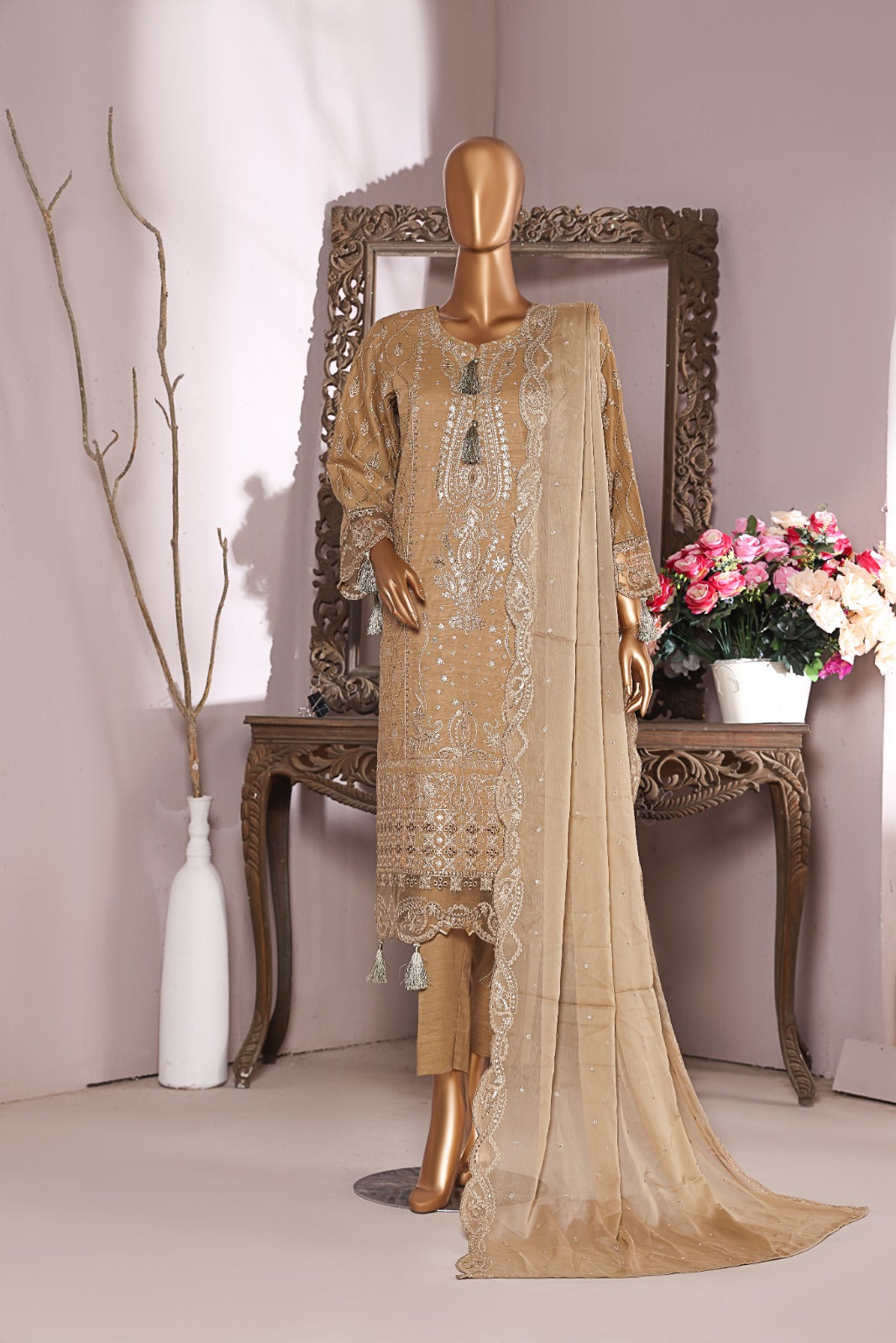 Areej Embroidered Unstitch 3 piece Embroidered Lawn A-2