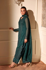 Azure Luxury Chiffon Unstitch 3pc suit